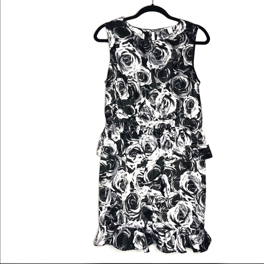 Kate Young Peplum Art Floral Print Dress - Sz. 12